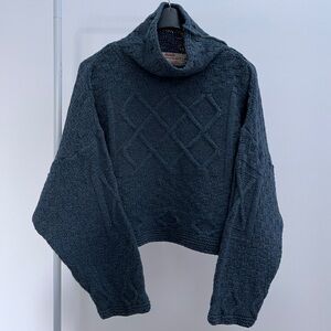 Vintage Irish Homecraft 100% naturally oiled wool turtleneck sweater M Ireland